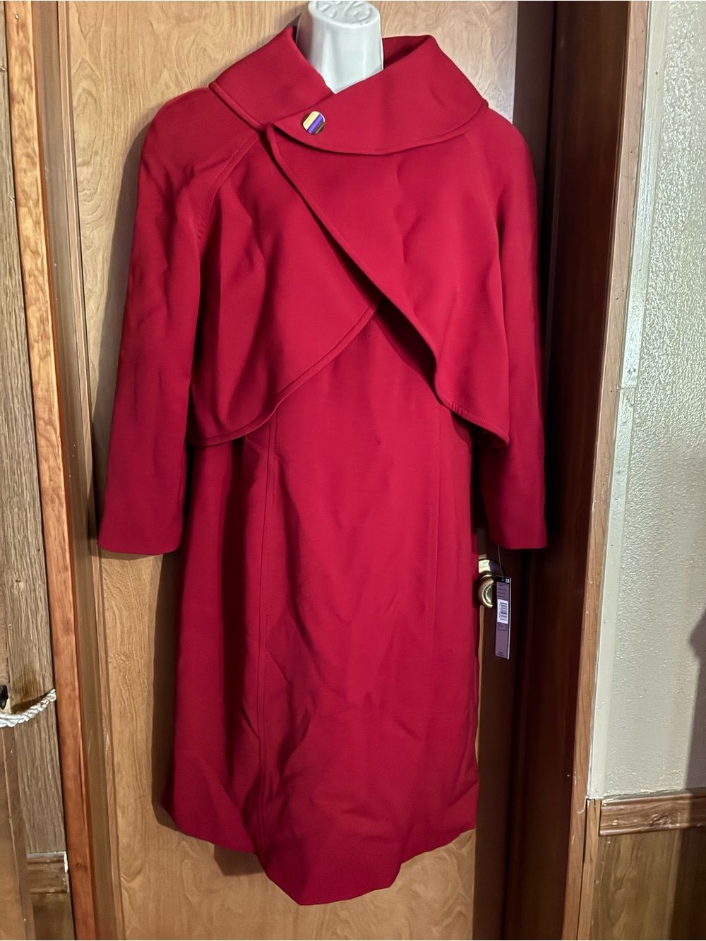 Elegant Red Women's Wrap-Front Dress